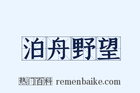 泊舟野望是什么意思的图片